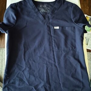 FIGS Navy Blue V-Neck Shirt